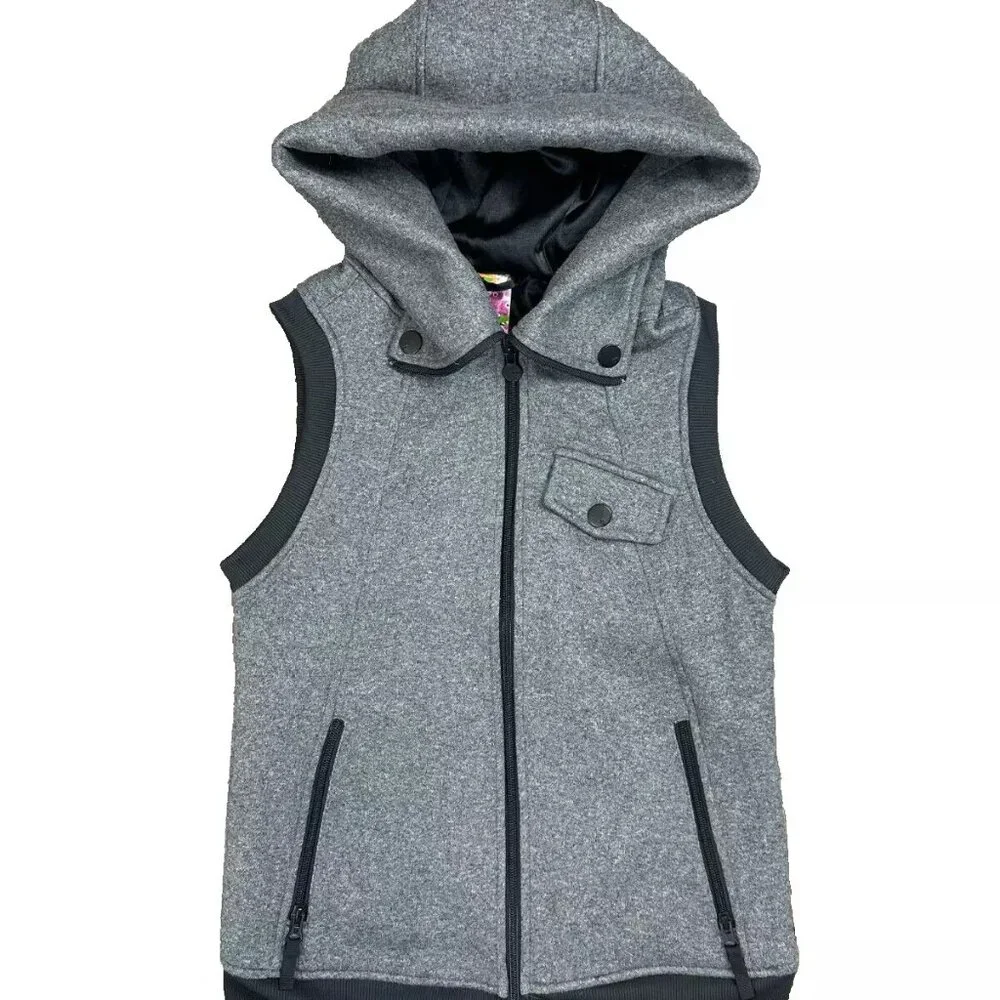 Burton Gray & Black Dry Ride Starr Hooded Zip Snowboard Vest - Small - NWOT - Picture 2 of 11